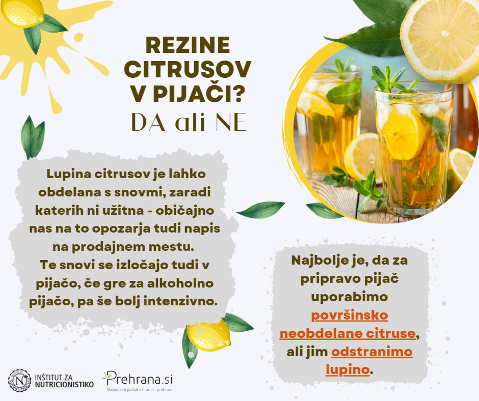 citrusi v pijači Facebook objava